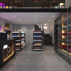 工业风超市3D模型下载